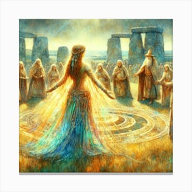 Druidess's Rite: Stonehenge Serenity Canvas Print