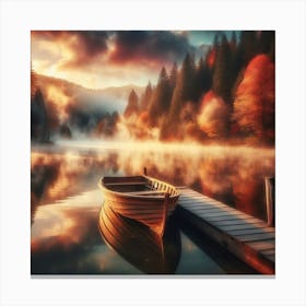 A Boat on a Lake 3 Canvas Print