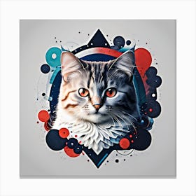 Abstract Cat Portrait Canvas Print