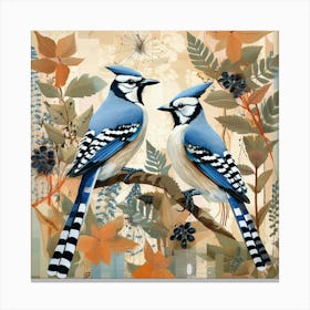 Bird In Nature Blue Jay 3 Canvas Print