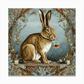 Hare Drinking Tea 1 Stampe su tela