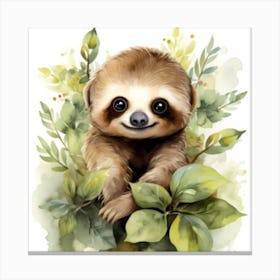 Sloth Painting Canvas Print