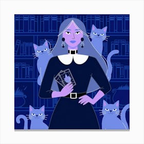 An Illustration Of A Childless Cat Lady 10thb2vjrsannxjf Orkfq Si2ok0fhrewqyqnkdo7t Q Canvas Print