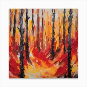 Fire In The Forest 8 Canvas Print