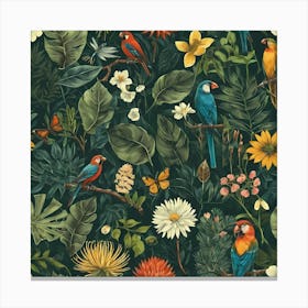 Tropical Parrots Canvas Print