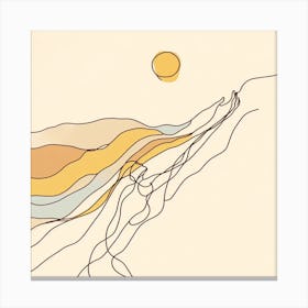 'Sunset' Line Art 4 Canvas Print