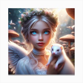 Angel With A Ferret 1 Canvas Print