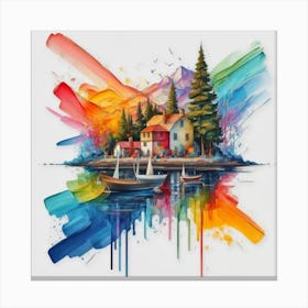 Stunning watercolor landscapes 9 Canvas Print