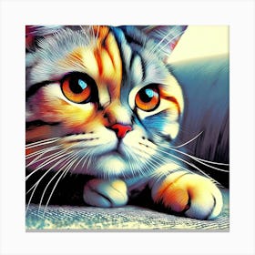 Feline Cat Creative Artwork Illustration 71 Canvas Print