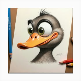 Duck Drawing 3 Canvas Print