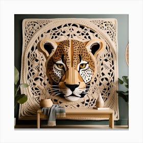 Cheetah Head Bohemian Wall Art 5 Canvas Print