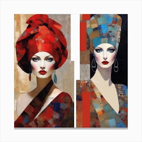 Two Women In Turbans Canvas Print