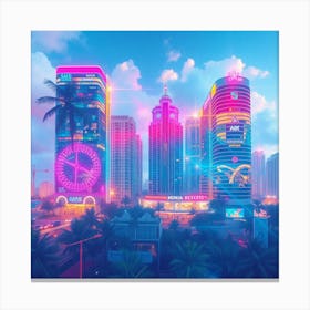 Neon City Canvas Print