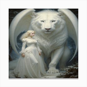 White Lion Canvas Print