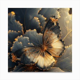 Butterfly On A Flower Canvas Print