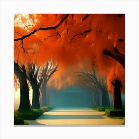 Autumn Trees In The Park Canvas Print