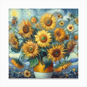 Van Gogh style, Sunflowers 1 Canvas Print