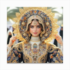 Muslim Woman In Traditional Dress Canvas Print