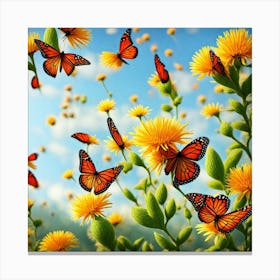 Monarch Butterflies Canvas Print