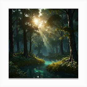 Forest In The Sun 3 Canvas Print