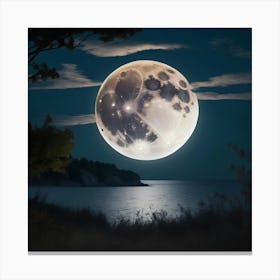 Full Moon Summer Night Canvas Print