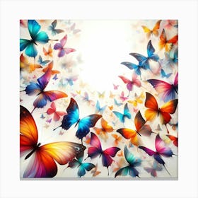 Colorful Butterflies Background Canvas Print