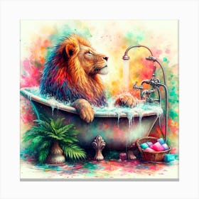 Bathing Lion Canvas Print