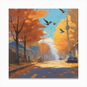 Autumn Street Canvas Print