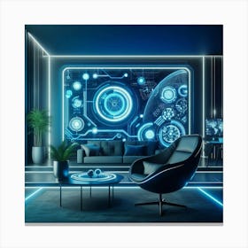 Futuristic Living Room Canvas Print