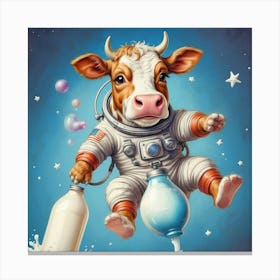 Cow In Space 4 Canvas Print