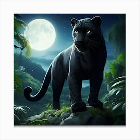 A Black Leopard 3 Canvas Print