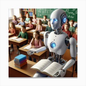 Robot In Classroom 17 Canvas Print