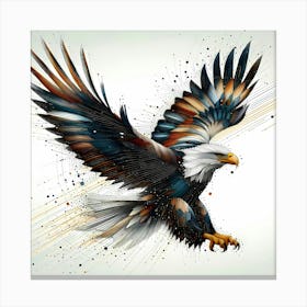 Eagle Flying - Abstract Line Art Illustration 94 Canvas Print