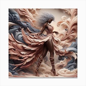 Woman With Feathers Canvas Print