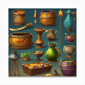 Set Of Fantasy Items Canvas Print