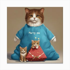 Dolls Cat Party You Canvas Print