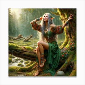 Elf In The Rain 2 Canvas Print