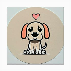 Dog With Heart Canvas Print