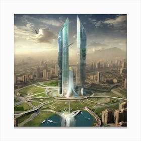 Futuristic Skyscraper 10 Canvas Print