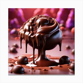 Chocolate Dripping Canvas Print
