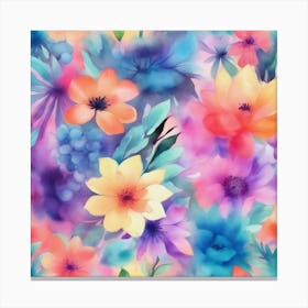 Watercolor Floral Pattern 1 Canvas Print