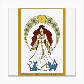 The Norse Goddess Freyja Tarot Card Pagan Cat Wiccan Witchy Canvas Print