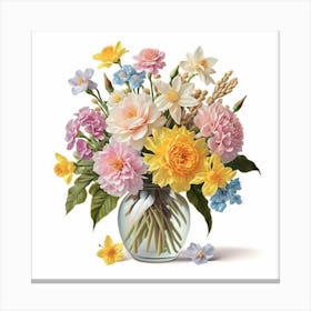 Daffodils In Vase Canvas Print