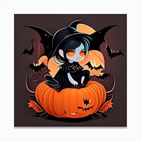Cute Little Witch Canvas Print