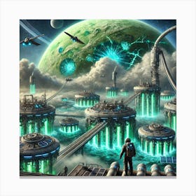 Uranian Vanguard Resource Extraction Systems Canvas Print