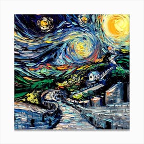 The Great Wall Nature Painting Starry Night Van Gogh Canvas Print
