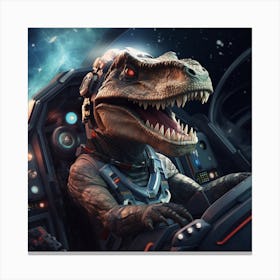 T-Rex In Space Canvas Print