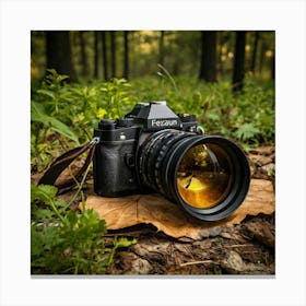 Camera In The Woods 3 Canvas Print