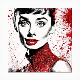 Audrey Hepburn Portrait Painting (2) Canvas Print