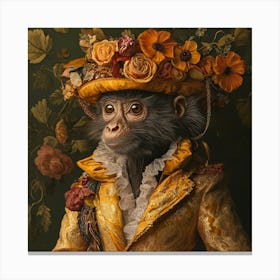 Monkey In A Hat Art Canvas Print